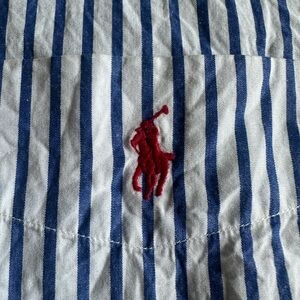 POLO Ralph Lauren Men’s Vintage Blue & White Bengal Stripe Button Down - Sz XXL